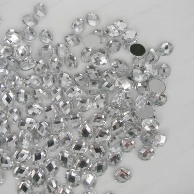 El diamante artificial de plata flojo personalizado de la parte posterior plana gotea 14 facetas extremadamente brillantes