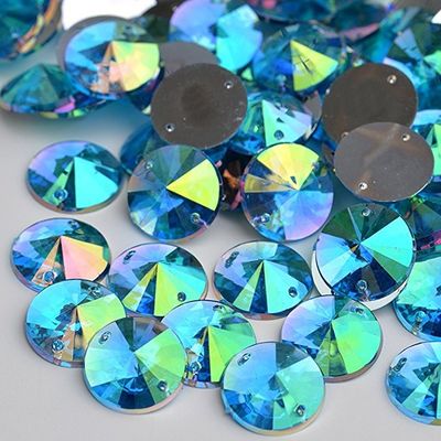 14 facetas en los diamantes artificiales cristalinos, parte posterior plana en las joyas para la ropa/los vestidos