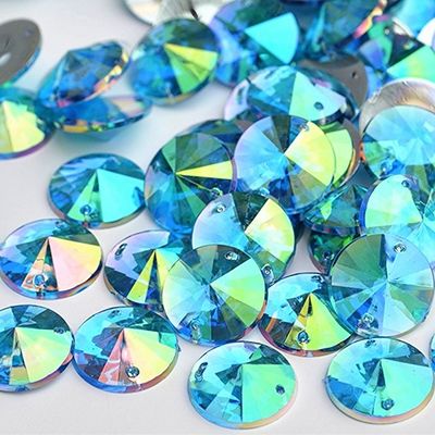 14 facetas en los diamantes artificiales cristalinos, parte posterior plana en las joyas para la ropa/los vestidos